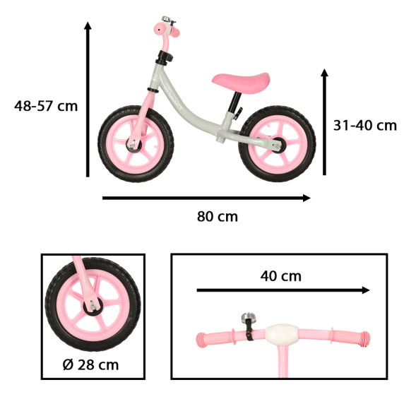 Futóbicikli TRIKE FIX Balance - fehér/rózsaszín