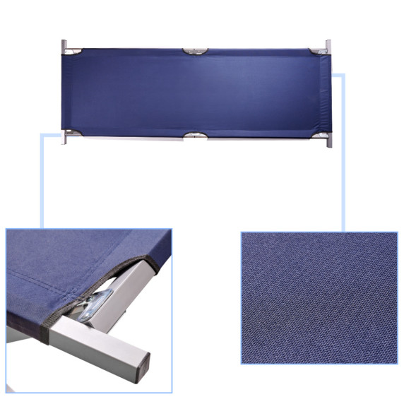 Összecsukható kemping ágy XXL Inlea4Home - kék