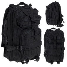 Taktikai turista hátizsák 5 tárolózsebbel 25 literes - fekete Előnézet