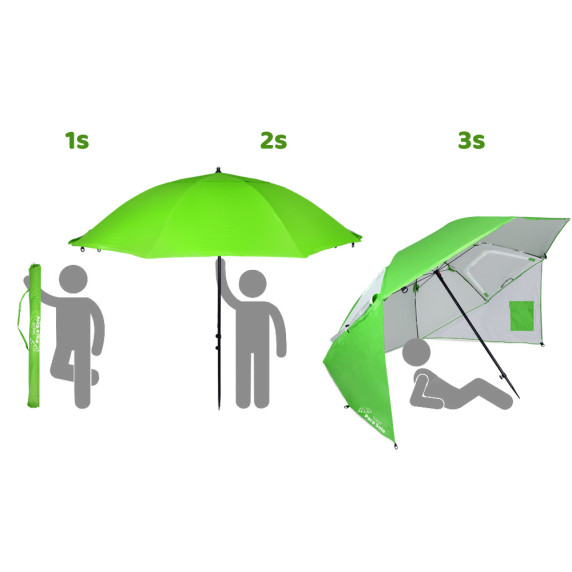 Napernyő oldalfalakkal, strandsátor 240 cm UPF 50+ Sopot Para Sole - zöld