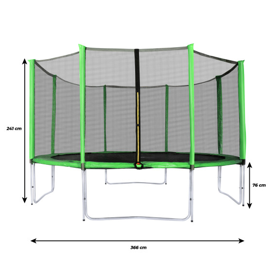 Trambulin külső védőhálóval 366 cm + létra AGA SPORT PRO MRP1012LG - világos zöld