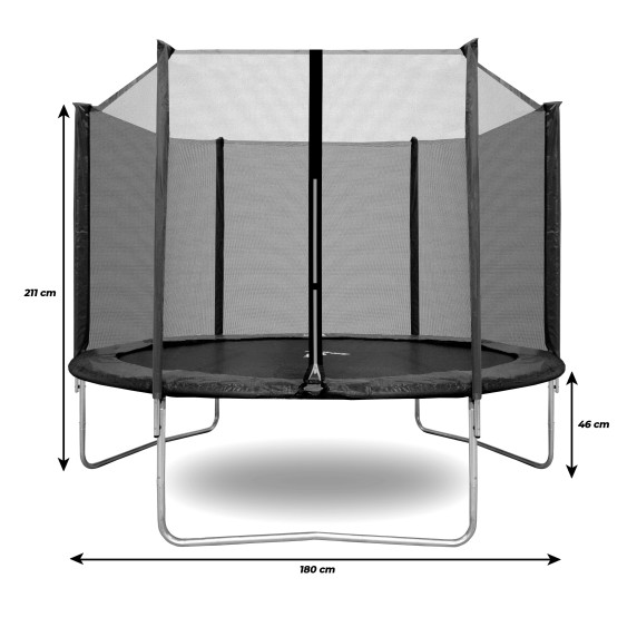 Trambulin külső védőhálóval 180 cm AGA SPORT TOP MRT1006LB - világoskék