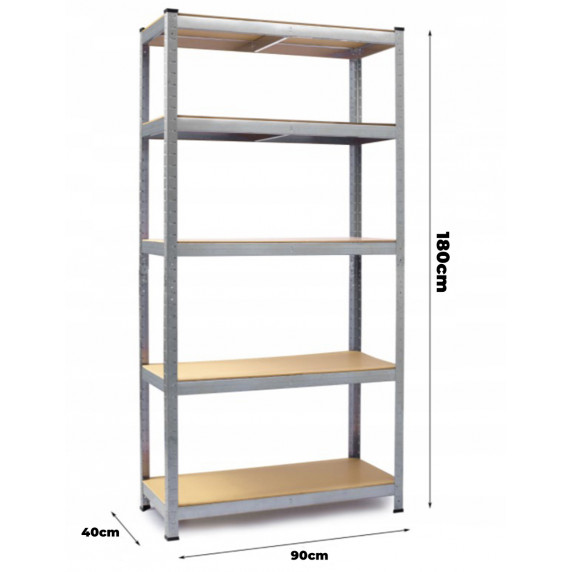 Tároló polc 180x90x40 cm 5 polc MR4600
