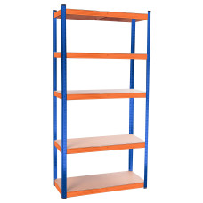 Tároló polc 180 x 90 x 40 cm 5 polc AGA MR4600-Blue&Orange - kék/narancs Előnézet