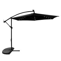 Kerti napernyő LED világítással 300 cm AGA MR2024-Black - fekete  