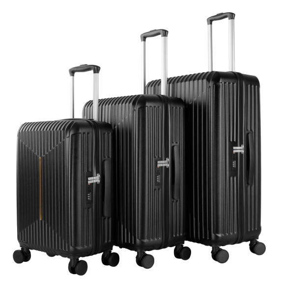 Bőrönd szett AGA Travel MR4666 - Black - fekete