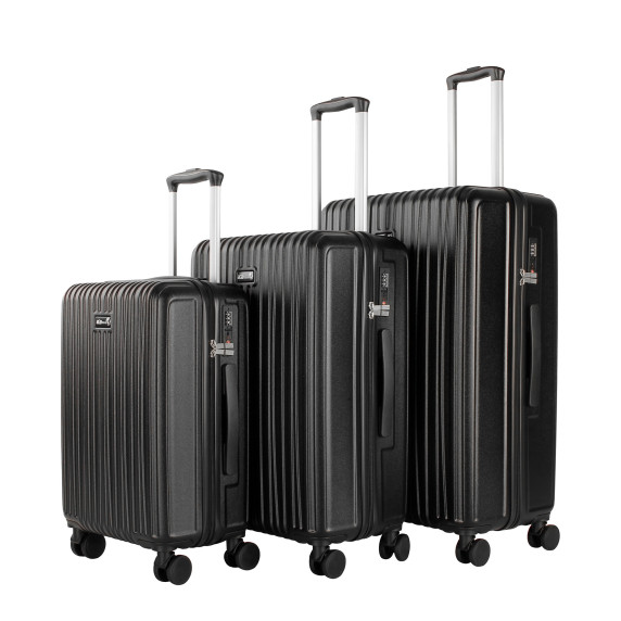 Bőrönd szett AGA Travel MR4667 - Black - fekete