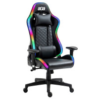 Gamer szék RGB világítással AGA DS5002 - fekete 