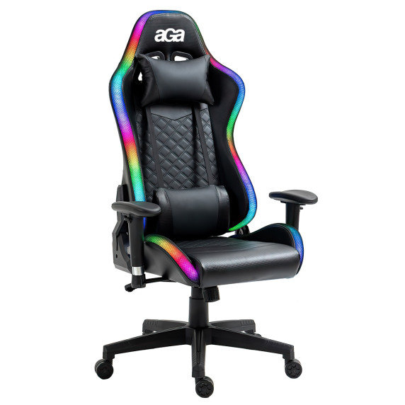 Gamer szék RGB világítással AGA DS5002 - fekete