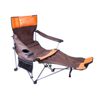 Összecsukható kempingszék, horgász szék lábtartóval AGA DS717 brown - Barna 
